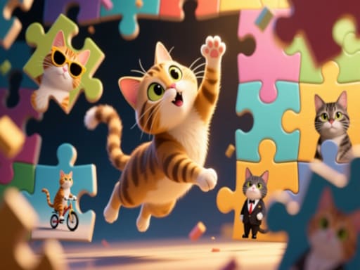Funny Puzzle: Cats